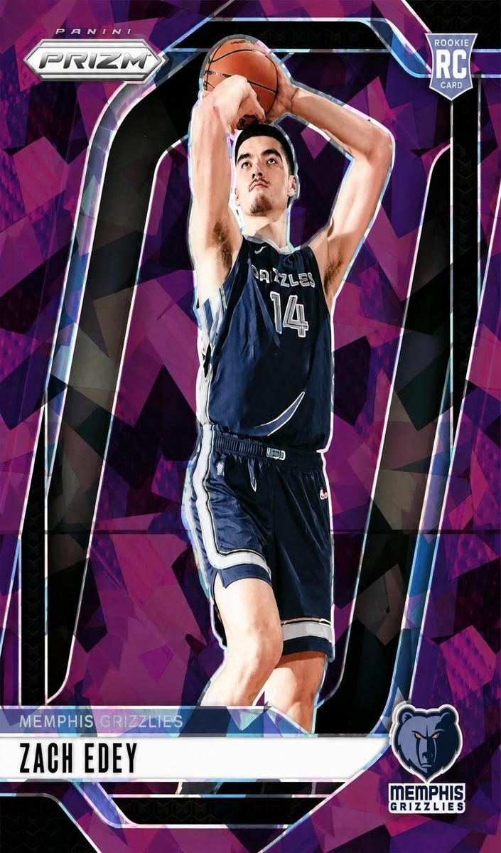 2024 Panini Prizm Basketball Purple Ice Zach Edey #249 PSA 8