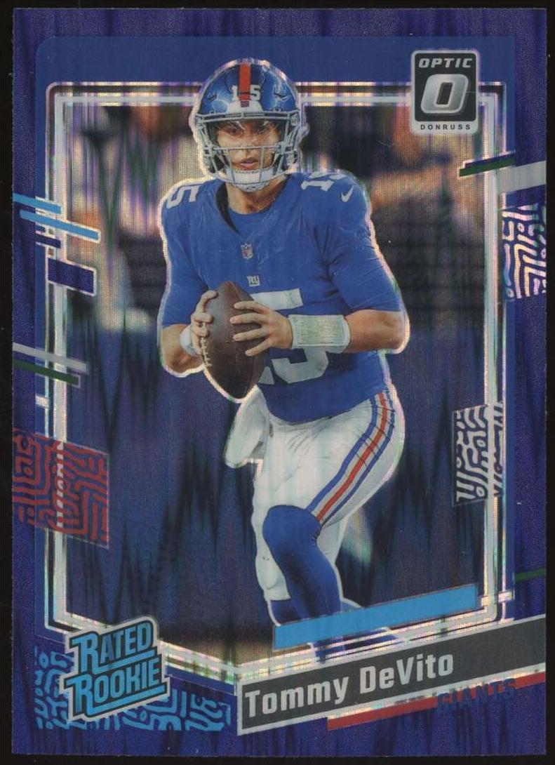 2023 Donruss Optic Football Purple Shock Tommy DeVito #280 PSA 9