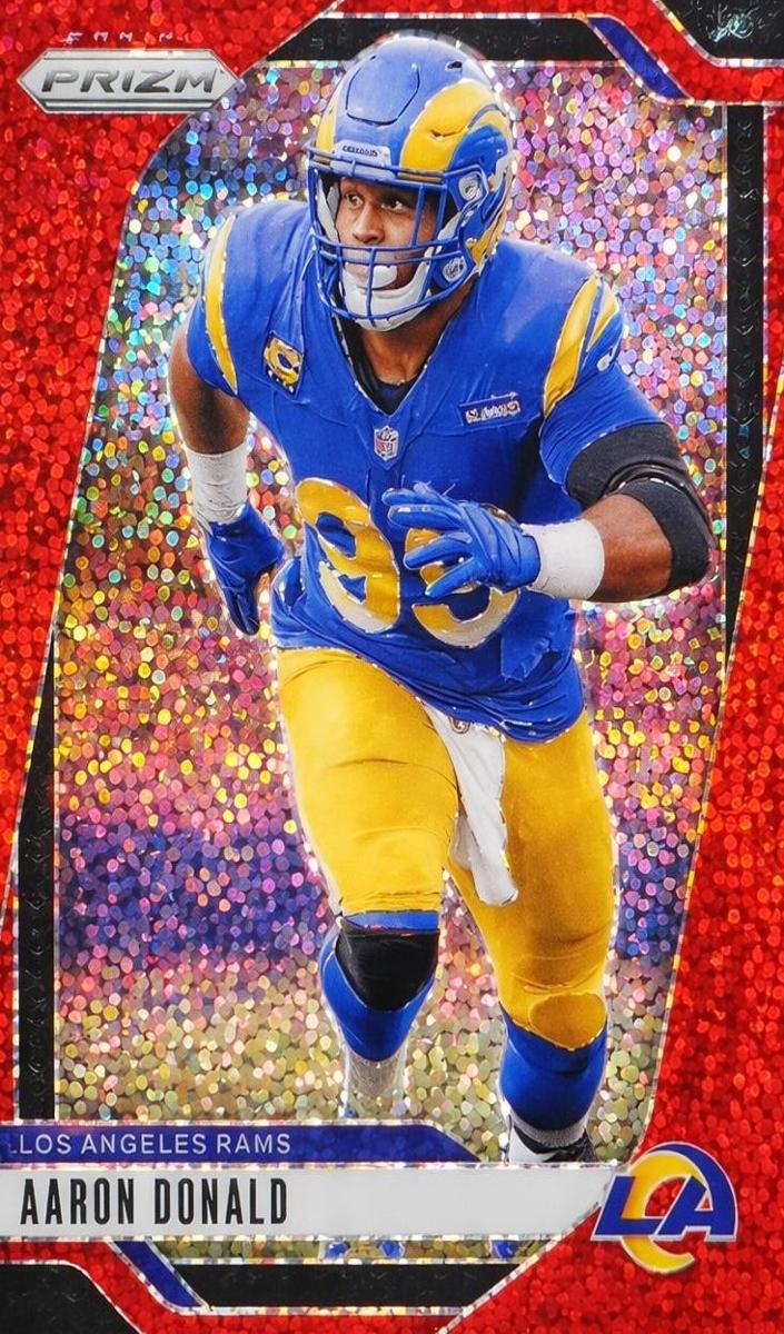 2024 Panini Prizm Football Red Sparkle Aaron Donald #172