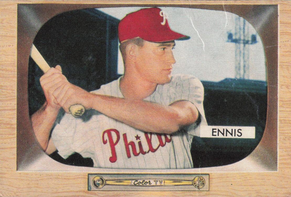 1955 Bowman Baseball Del Ennis #17