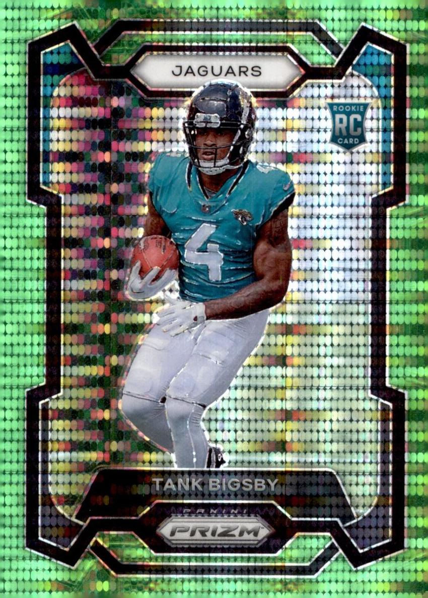 2023 Panini Prizm Football Neon Green Pulsar Tank Bigsby #348 PSA 9
