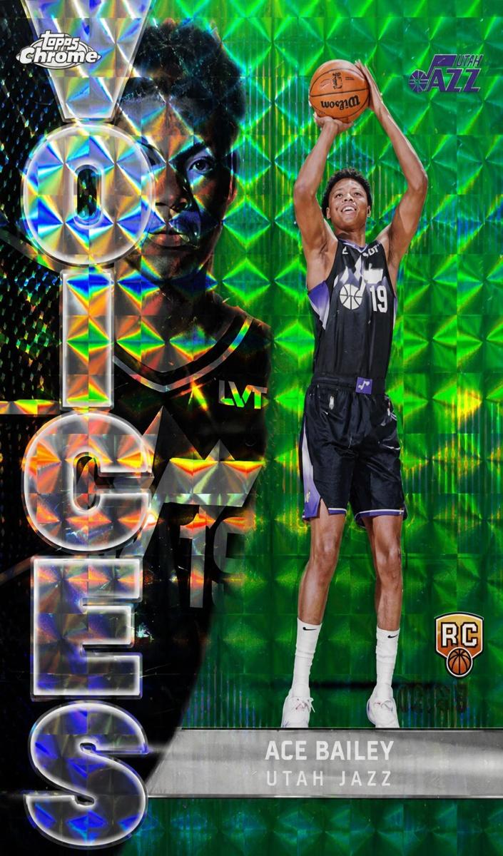 2025 Topps Chrome Basketball Geometric Green Refractor Ace Bailey #VS-10 PSA 9