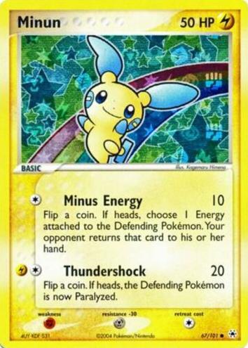 2004 Pokemon EX Hidden Legends Reverse Foil Minun #67 CGC 9