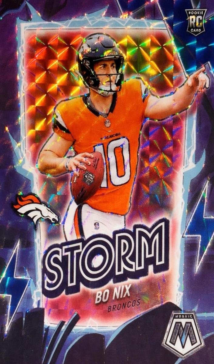2024 Panini Mosaic Football Blue Bo Nix #13 PSA 8.5