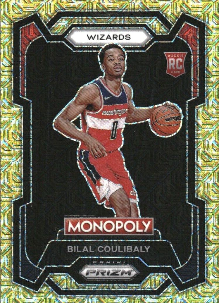 2023 Panini Prizm Monopoly Basketball Gold Millionaire Shimmer Bilal Coulibaly #90 PSA 10