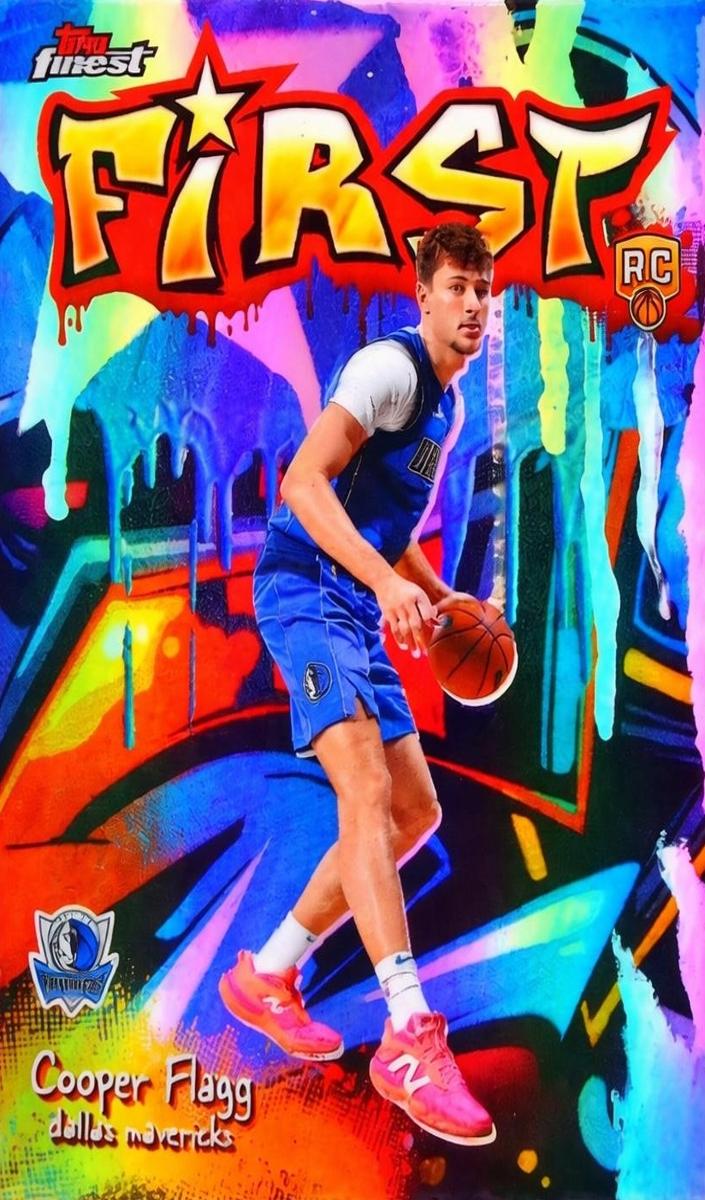 2025 Topps Finest Basketball Refractor Cooper Flagg #F-1 PSA 9