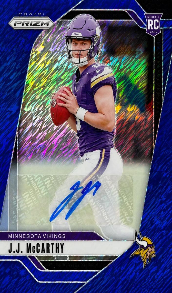 2024 Panini Prizm Football Blue Shimmer J.J. McCarthy #400