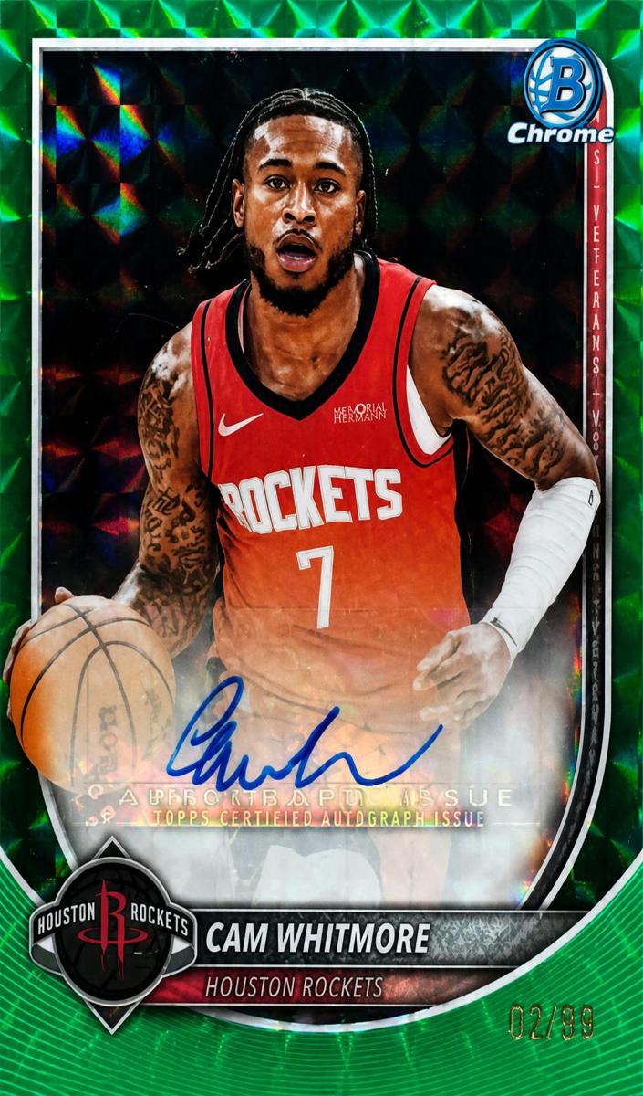 2025 Bowman Basketball Green Geometric Refractor Cam Whitmore #BCA-CW