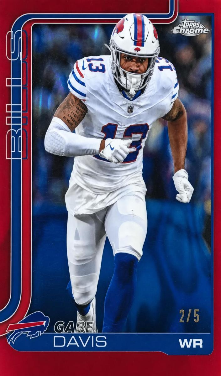 2025 Topps Chrome Football Red Lava Refractor Gabe Davis #142