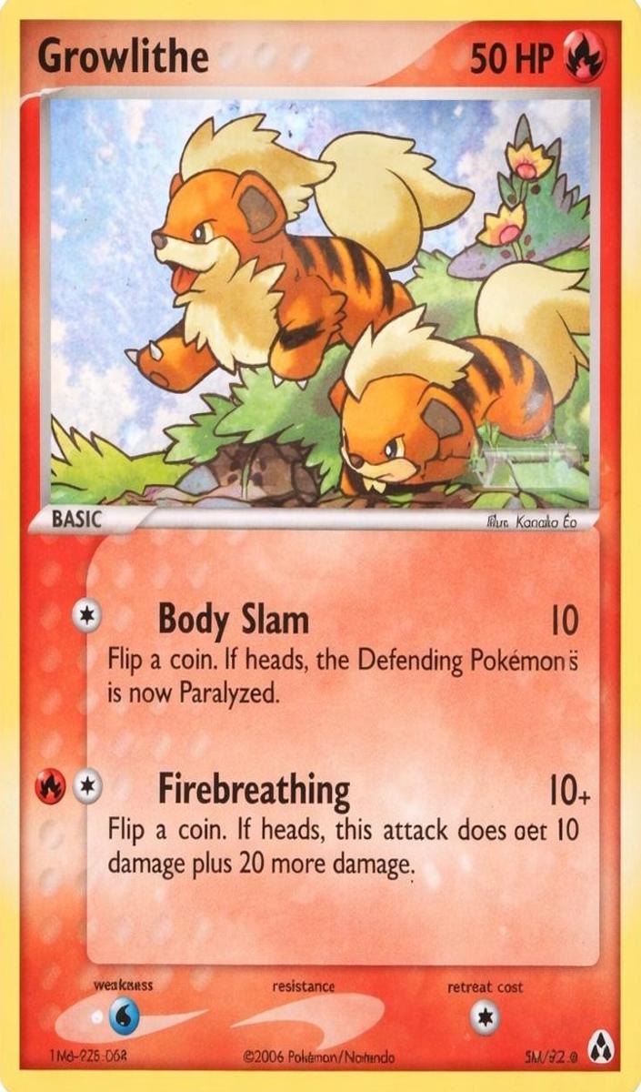 2006 Pokemon EX Legend Maker Reverse Holo Growlithe #55