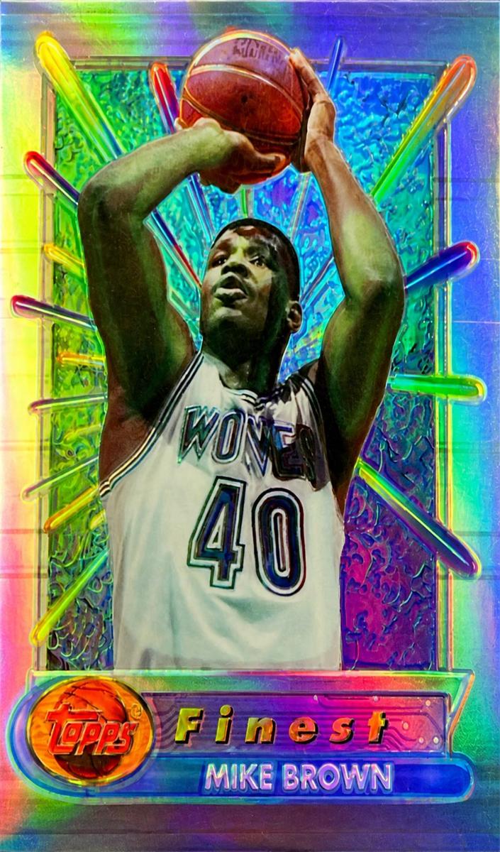 1994 Topps Finest Basketball Refractor Mike Brown #191 PSA 9