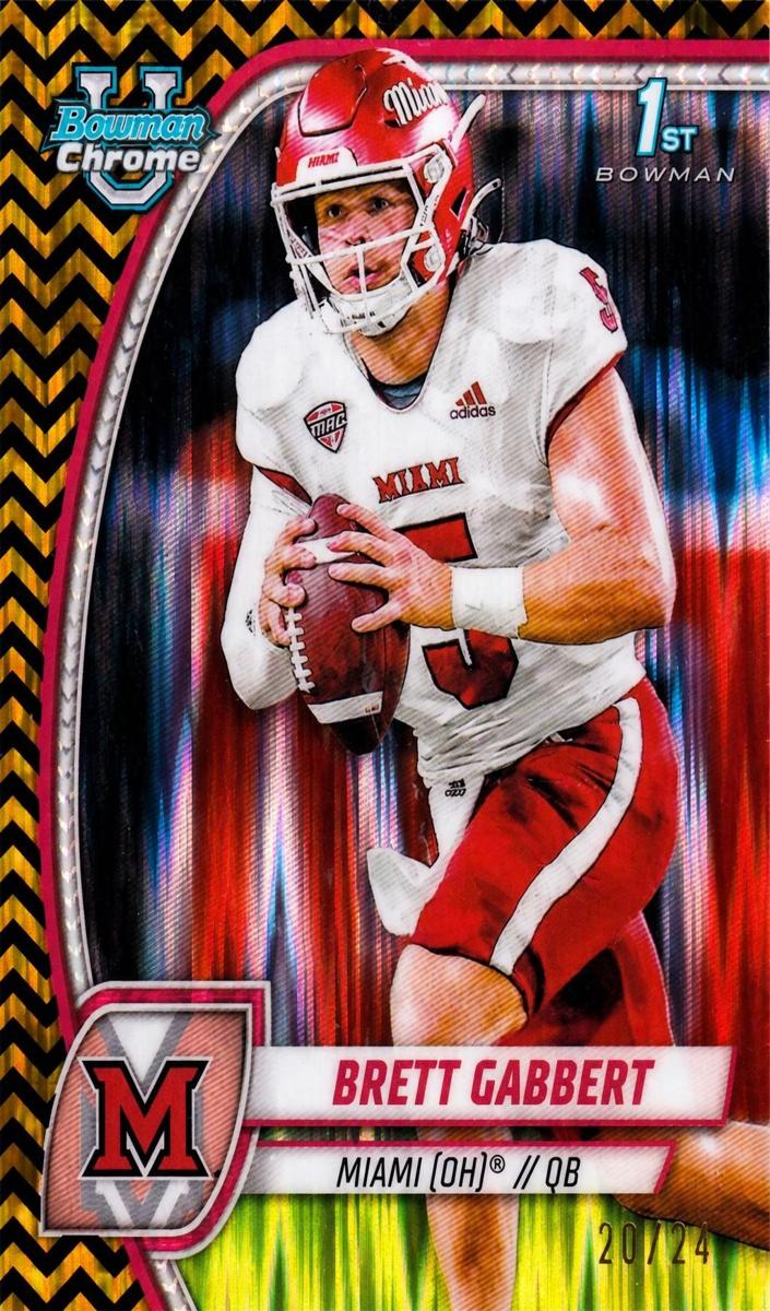 2024 Bowman Chrome University Football Black And Gold Stealth Refractor Brett Gabbert #27
