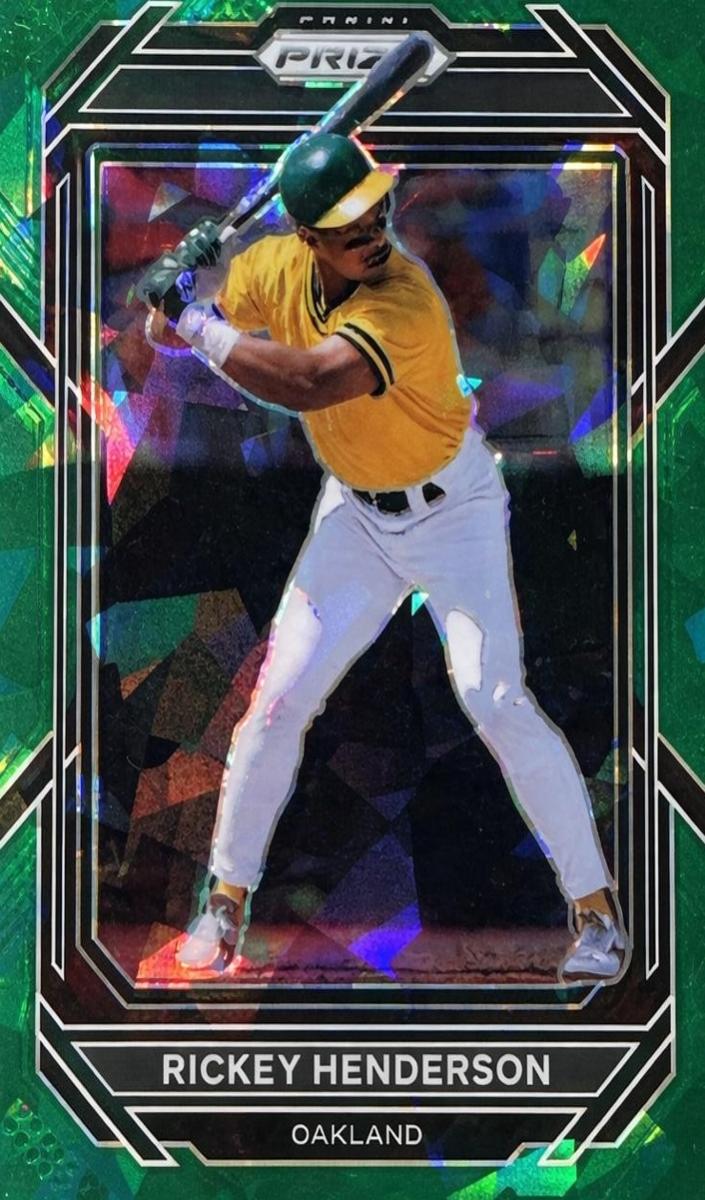 2023 Panini Prizm Baseball Green Ice Rickey Henderson #234