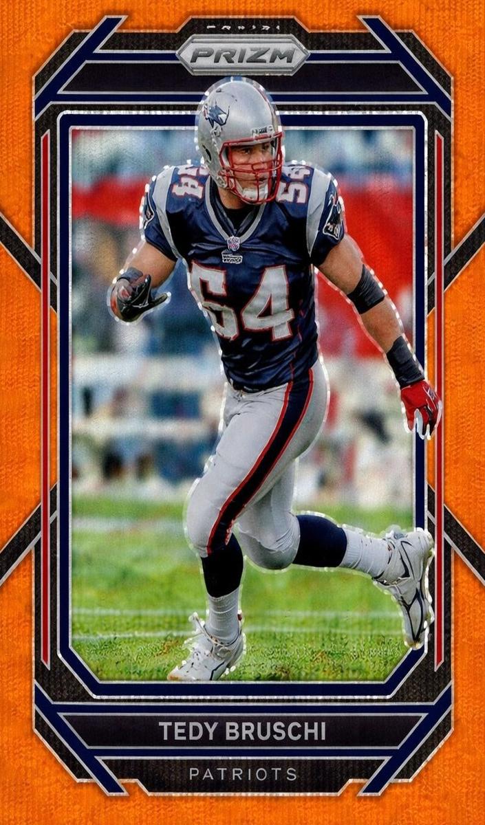 2022 Panini Prizm Football Orange Wave Tedy Bruschi #206