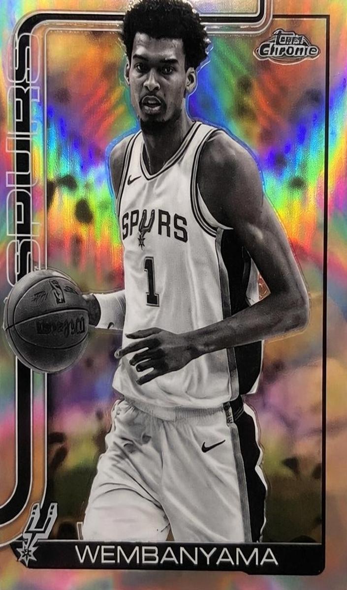 2025 Topps Chrome Basketball Negative Refractor Victor Wembanyama #221 PSA 9