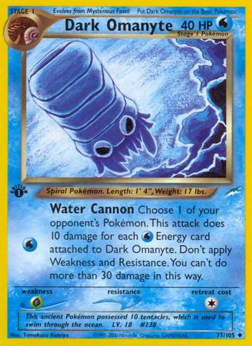 2002 Pokemon Neo Destiny 1st Edition Dark Omanyte #37 PSA 9