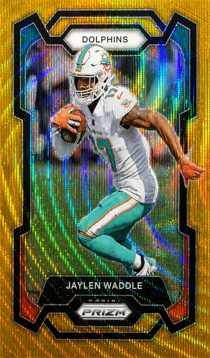 2023 Panini Prizm Football Gold Wave Jaylen Waddle #185