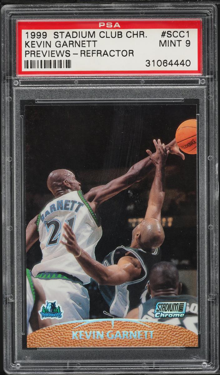 1999 Topps Stadium Club Basketball Refractor Kevin Garnett #SCC1 PSA 10