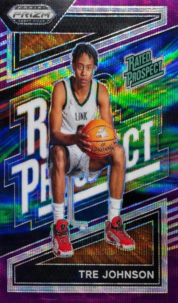 2024 Panini Prizm Draft Picks Basketball Purple Wave Tre Johnson #15 PSA 10
