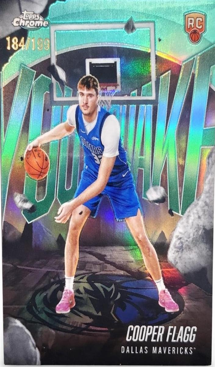2025 Topps Chrome Basketball Aqua Refractor Cooper Flagg #YQ-1 PSA 9