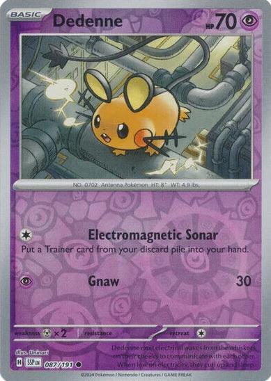 2024 Pokemon Scarlet & Violet Surging Sparks Reverse Holo Dedenne #87 CGC 9
