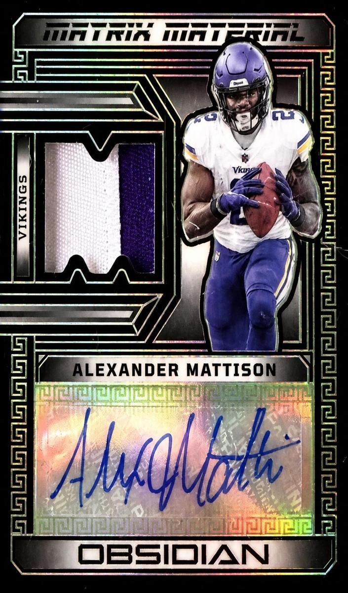 2023 Panini Obsidian Football Electric Etch Green Alexander Mattison #MMA-AMA