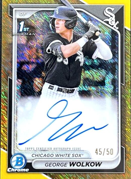 2024 Bowman Chrome Prospects Baseball Gold Shimmer George Wolkow #CPA-GWO PSA 10