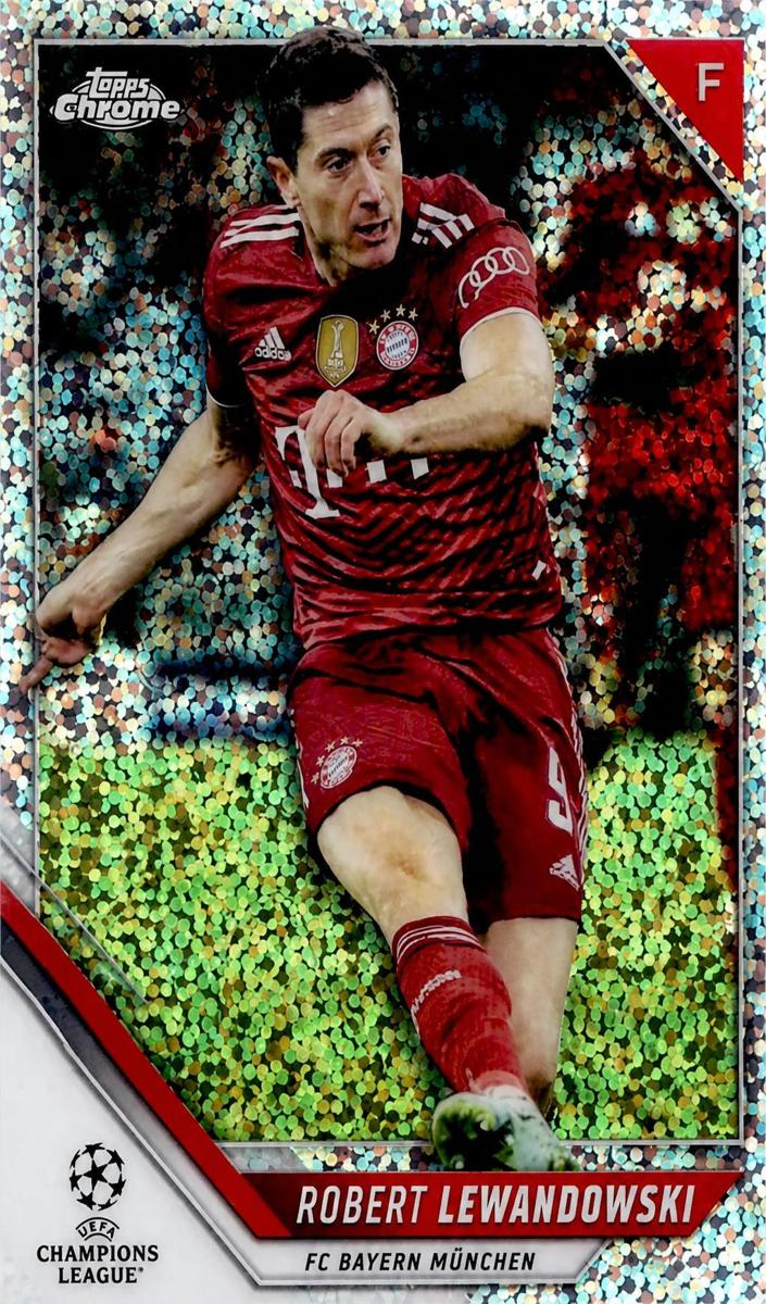 2021 Topps Chrome UEFA Champions League Soccer Speckle Robert Lewandowski #123