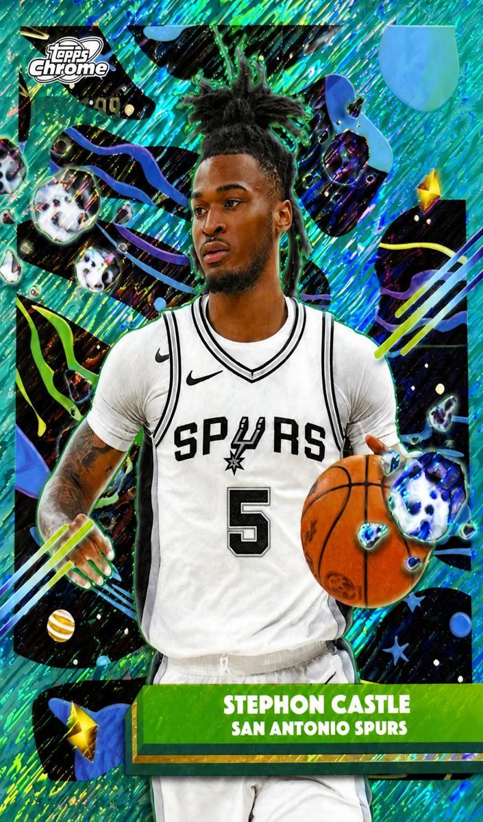 2025 Topps Cosmic Chrome Basketball Aqua Equinox Refractor Stephon Castle #30