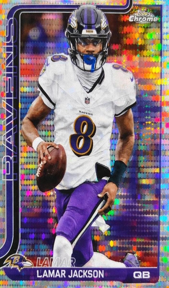 2025 Topps Chrome Football Pulsar Refractor Lamar Jackson #24