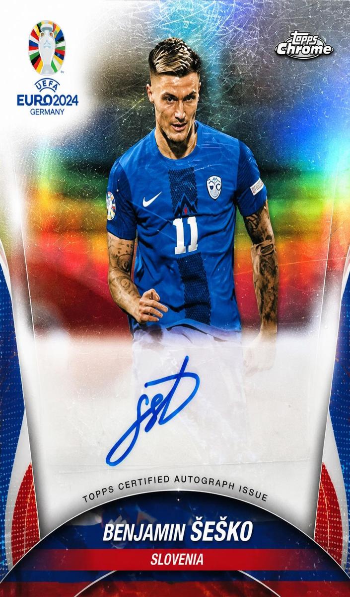 2024 Topps Chrome UEFA Euro Soccer Benjamin Sesko #CA-BS PSA 9