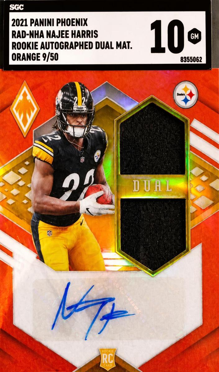2021 Panini Phoenix Football Orange Najee Harris #11 SGC 9.5