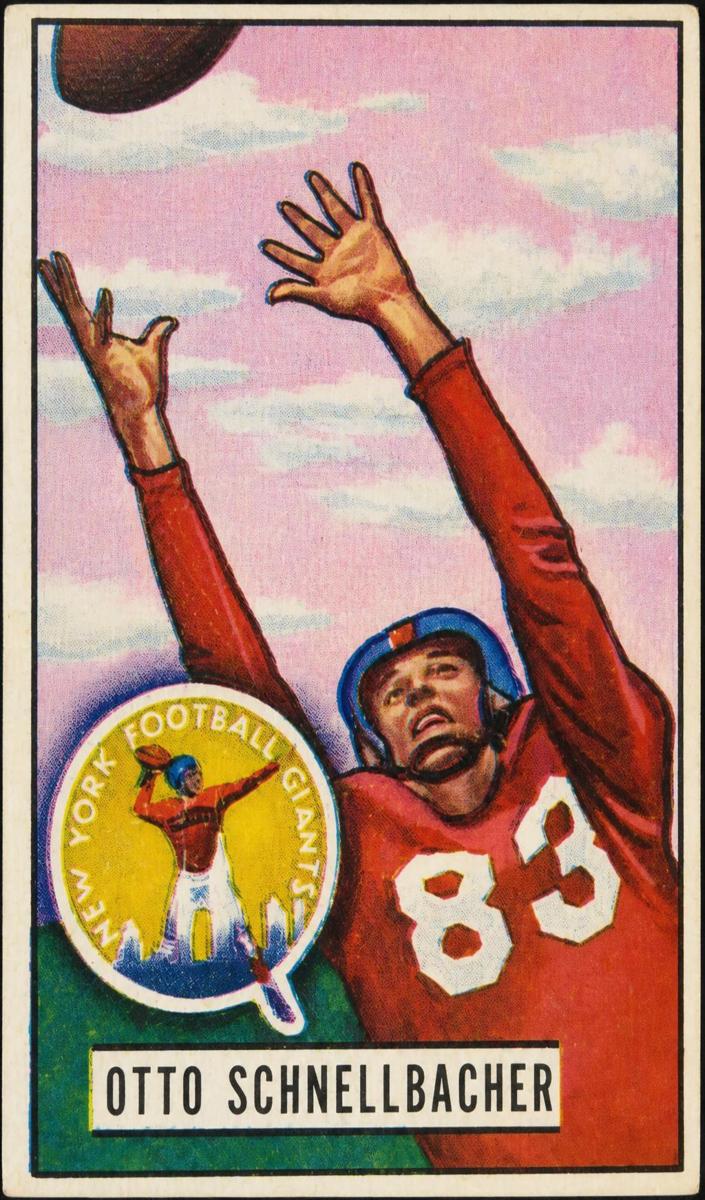 1951 Bowman Football Otto Schnellbacher #92 PSA 8