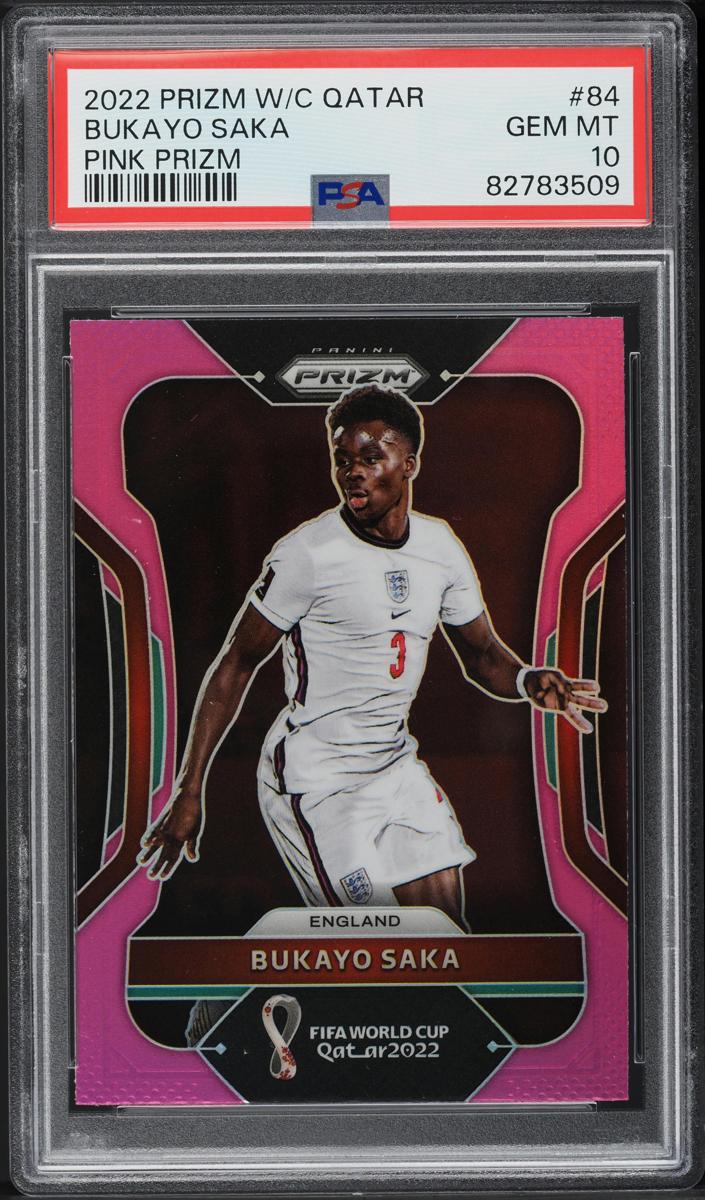 2022 Panini Prizm FIFA World Cup Qatar Soccer Pink Bukayo Saka #84