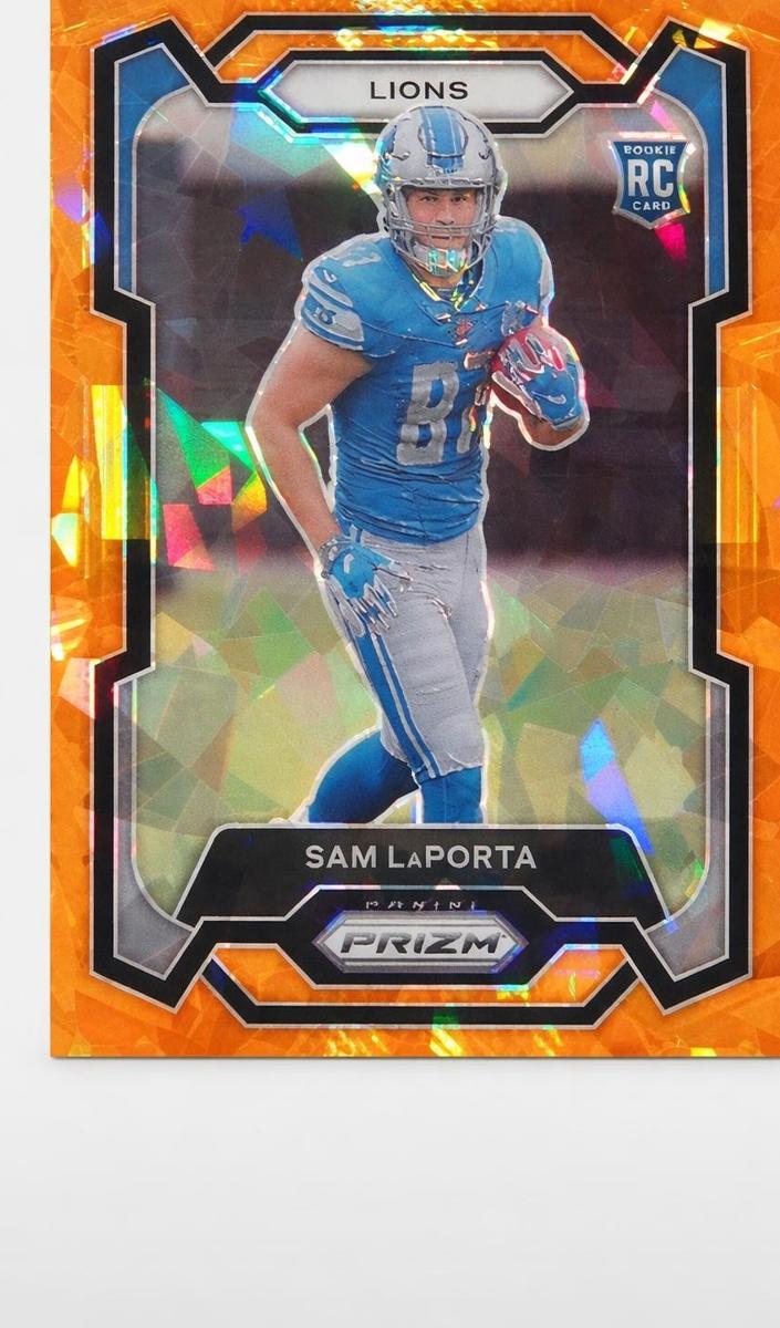 2023 Panini Prizm Football Orange Ice Sam LaPorta #332 PSA 9