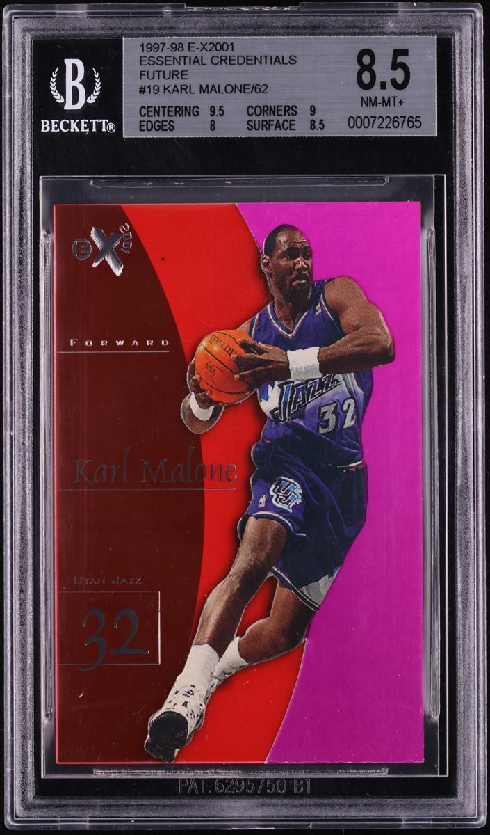 1997 Skybox E-X2001 Basketball Future Karl Malone #19 PSA 5.5