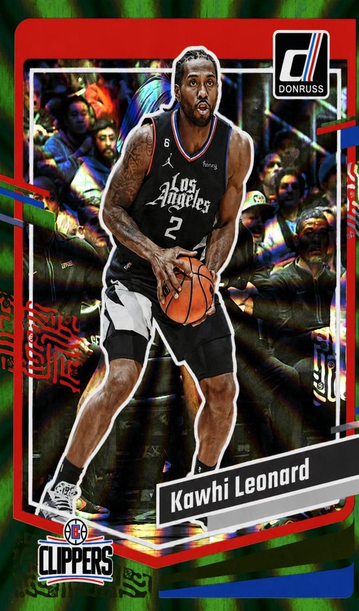 2023 Panini Donruss Basketball Holo Green Laser Kawhi Leonard #29