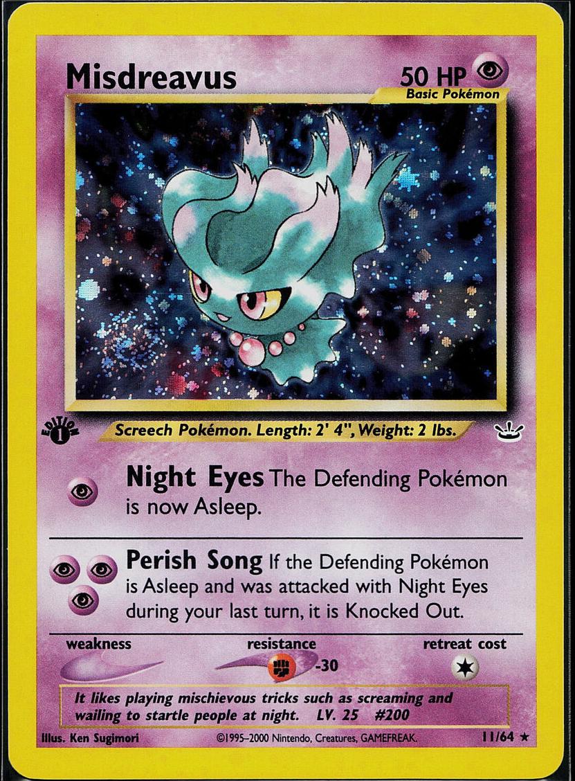 2001 Pokemon Neo Revelation 1st Edition Misdreavus #11 PSA 9