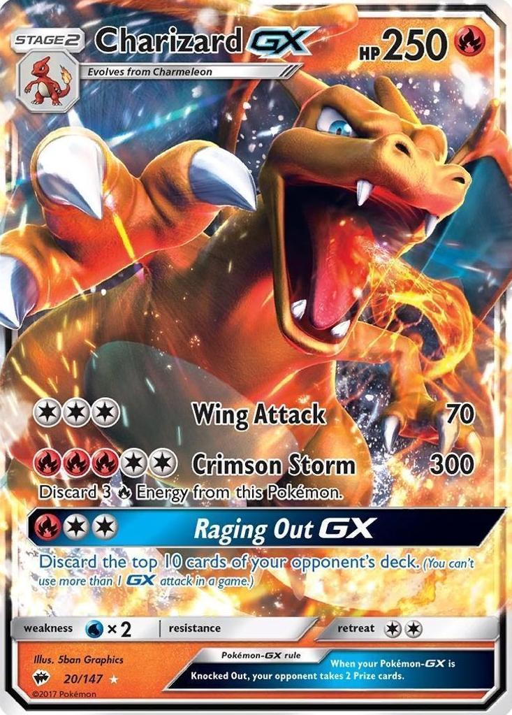 2017 Pokemon Sun & Moon Burning Shadows Charizard #20 RAW Ungraded