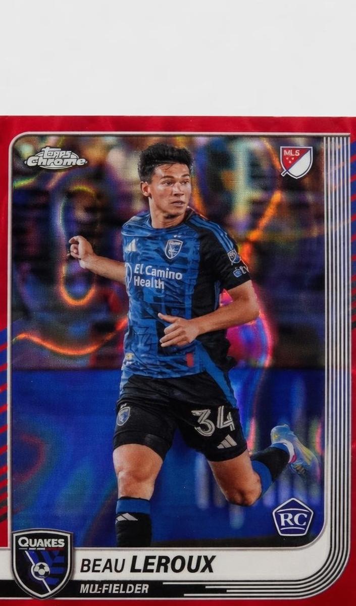 2025 Topps Chrome MLS Soccer Red Lava Refractor Beau Leroux #120