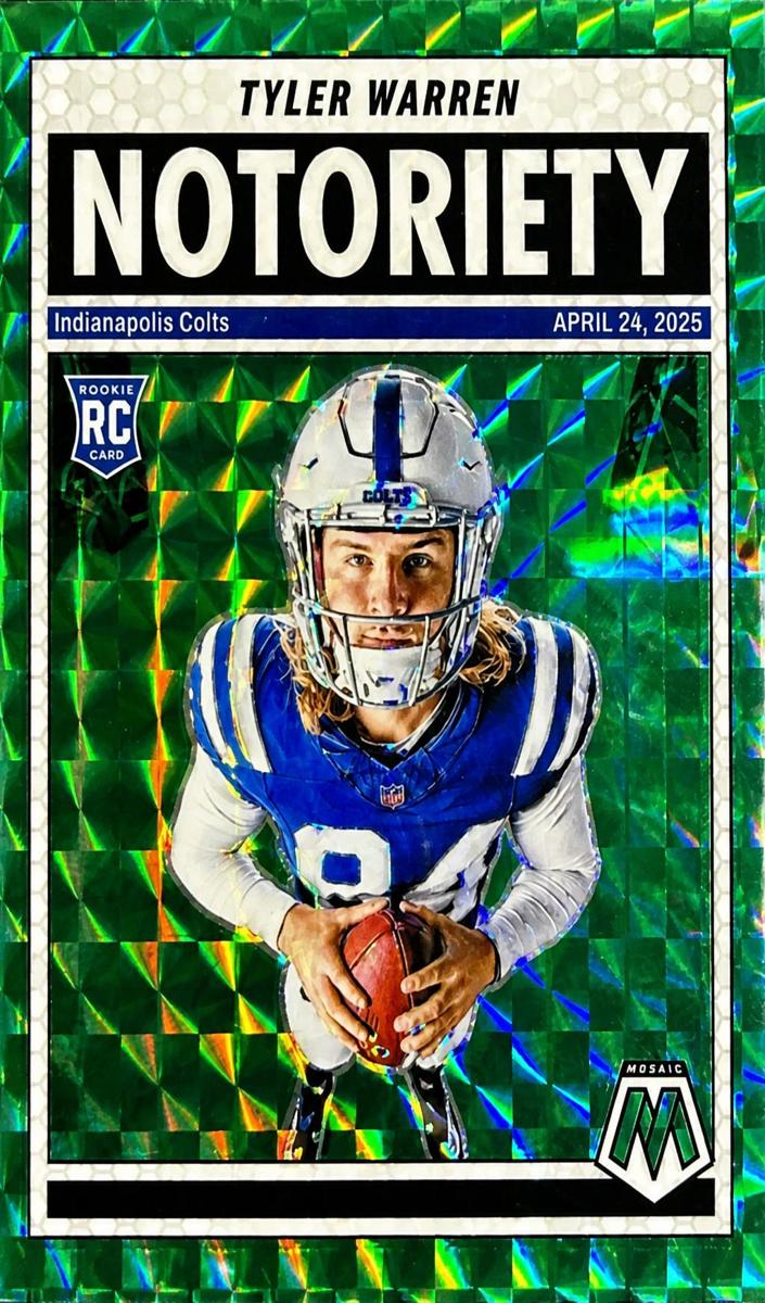 2025 Panini Mosaic Football Green Tyler Warren #25 PSA 10