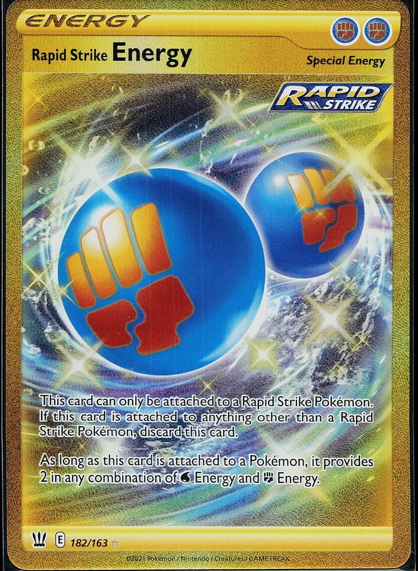 2021 Pokemon Battle Styles Full Art Rapid Strike Energy #182 CGC 9