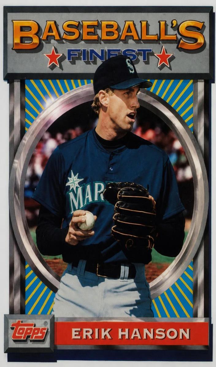 1993 Topps Finest Baseball Refractor Erik Hanson #150