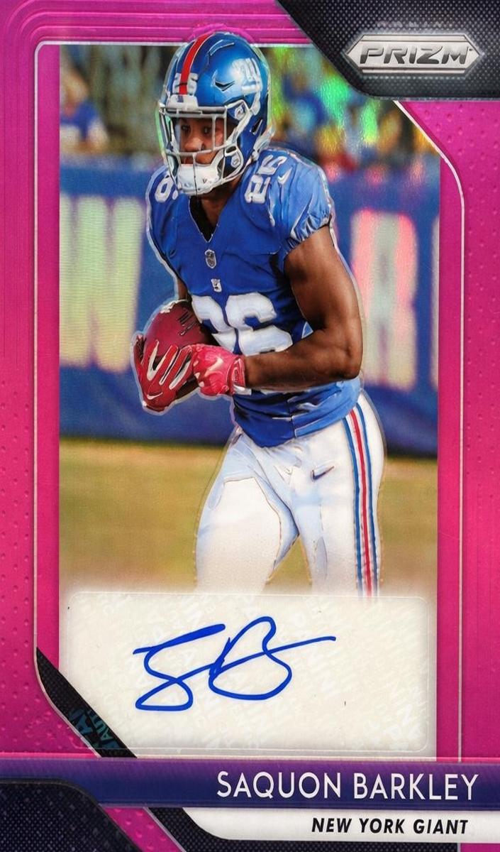 2018 Panini Prizm Football Pink Saquon Barkley #RA-SB PSA 9