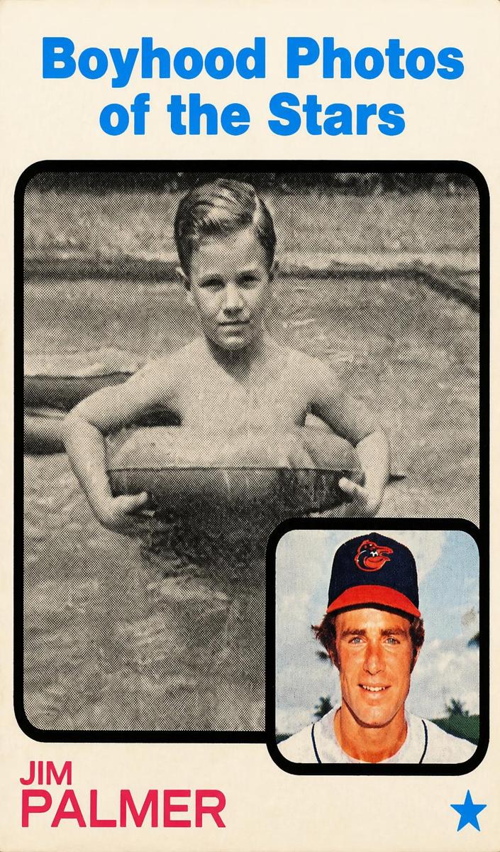 1973 Topps Baseball Boyhood Photo Jim Palmer #341 PSA 9