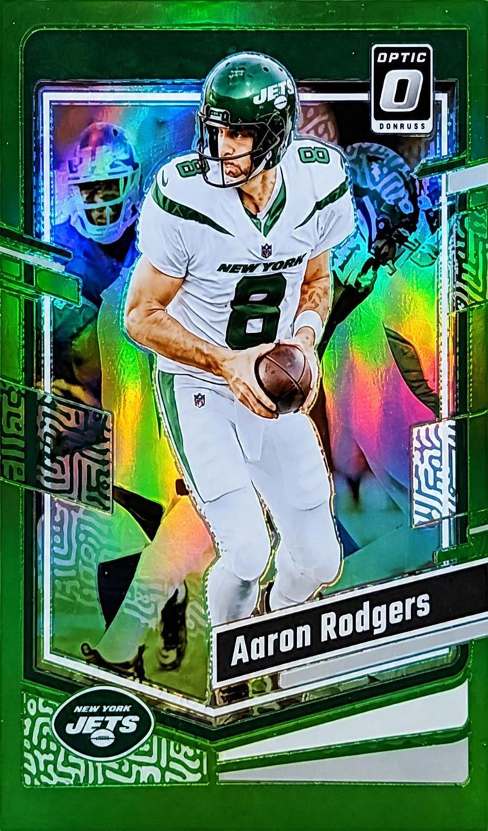 2023 Donruss Optic Football Lime Green Aaron Rodgers #148 PSA 9