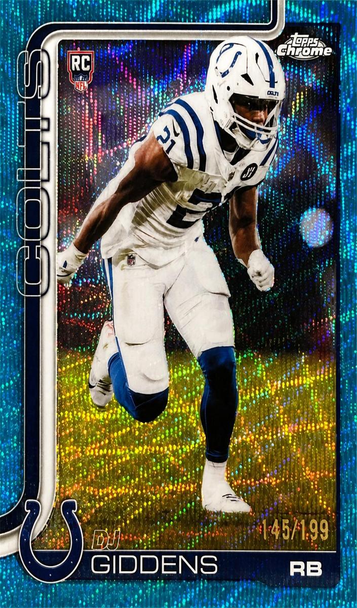 2025 Topps Chrome Football Aqua Wave Refractor DJ Giddens #390