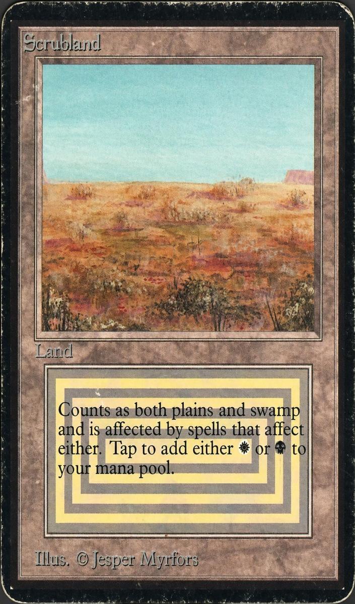 1993 Magic The Gathering Alpha Scrubland #NNO PSA 10