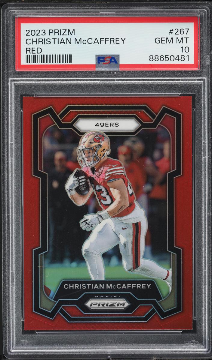 2023 Panini Prizm Football Red Christian McCaffrey #267 SGC 9.5