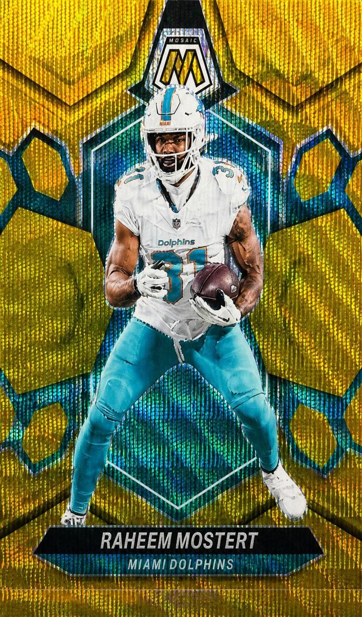 2024 Panini Mosaic Football Gold Wave Raheem Mostert #136